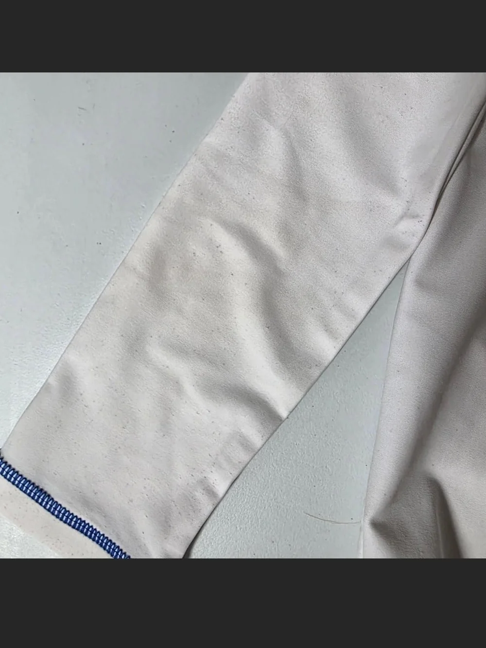 Logo Long-Sleeve Kids Tee in White with Blue Trim